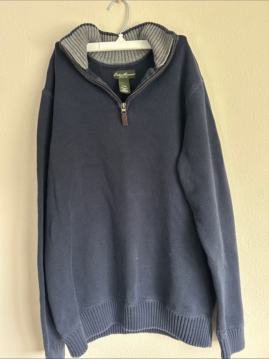 Eddie Bauer Other - Eddie Bauer Navy Half-Zip Pullover Sweater with Contrast Collar